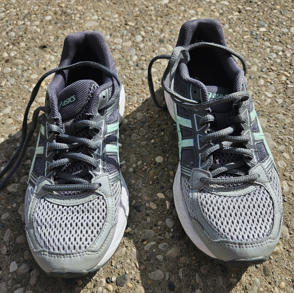 ASICS Ortholite Women's Gel-Contend 4 Running Shoes - Gray and Mint Green - Picture 10 of 10